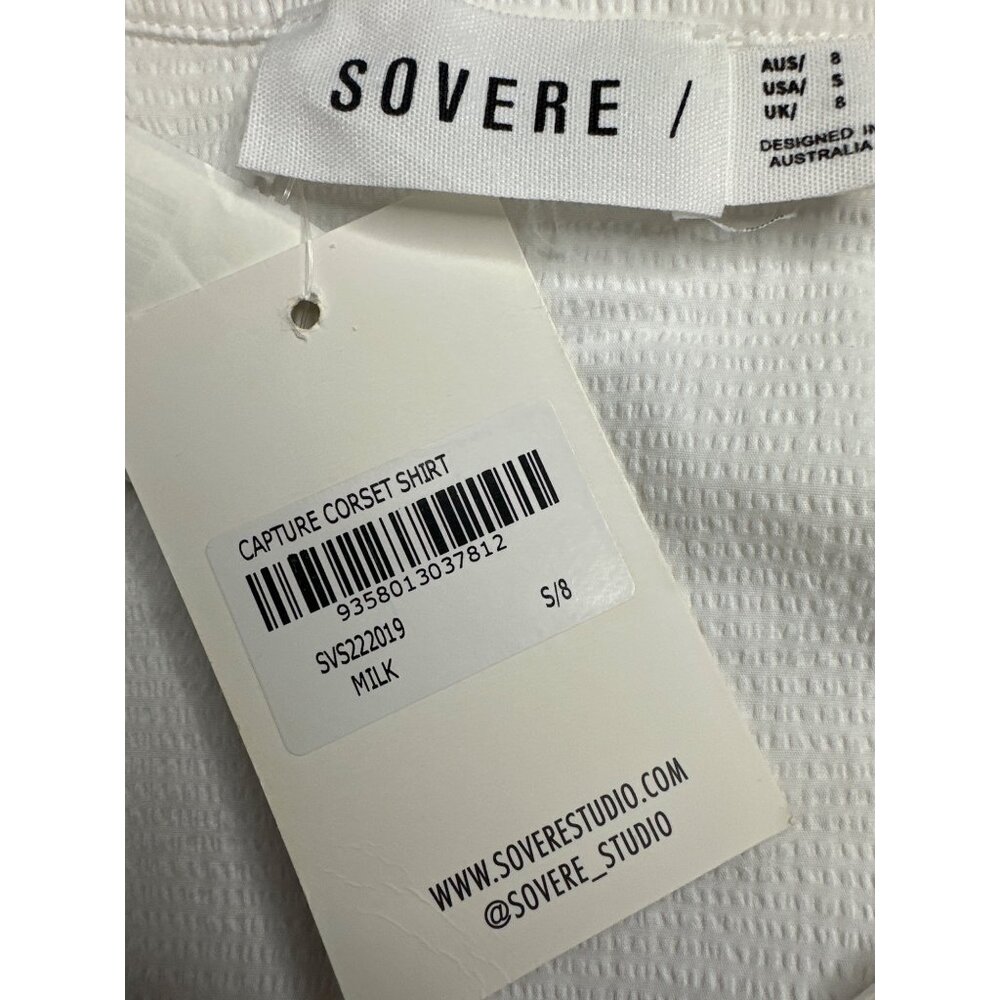SOVERE Capture Corset Top in Milk Small New Womens Button Down Shirt Top - Picture 11 of 15